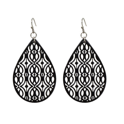 AU Post Oval Hollow Ethnic Water Drop Dangle Earrings Boho Teardrop Jewellery - UrbanNest Co