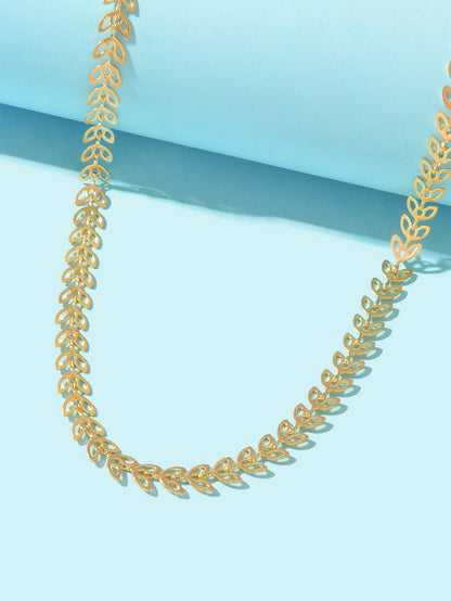 Minimalist Hollow Leaf Gold Chain Short Clavicle Necklace Party Choker Jewellery - UrbanNest Co