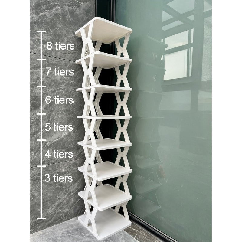 Stackable Plastic Shoe Rack, Vertical Dustproof Shoe Organizer, Sturdy Shoe Storage for Entryway - UrbanNest Co