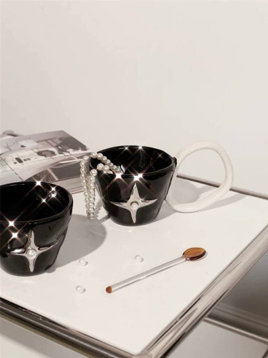 Handmade Ceramic Star Coffee Mug, Eclectic Tea Espresso Cup - UrbanNest Co