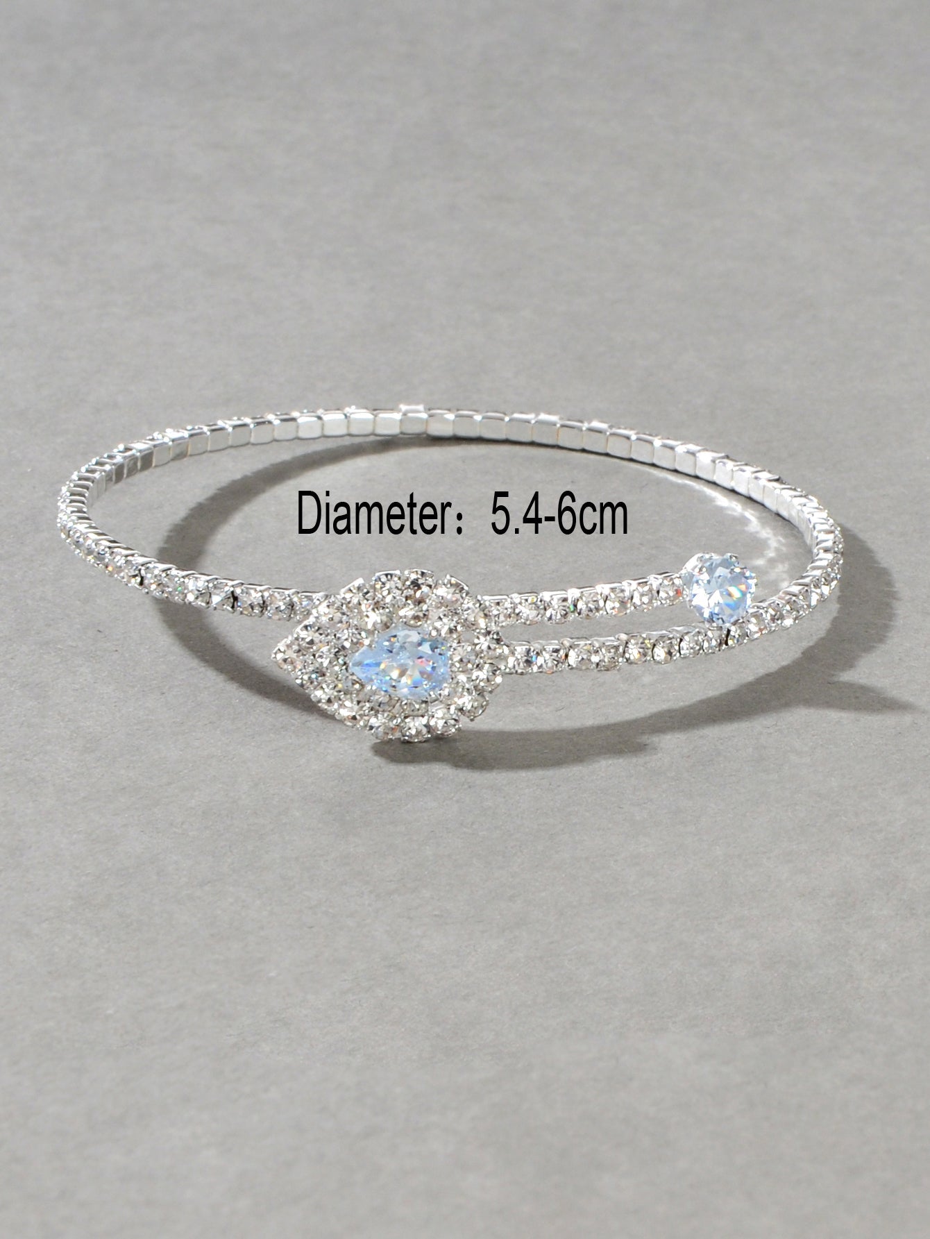 Perfect Wedding Engagement Jewellery Full Zirconia Decor Silver Bangle Bracelet - UrbanNest Co