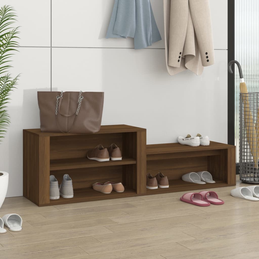 NNEVL Shoe Cabinet Brown Oak 150x35x45 cm Engineered Wood - UrbanNest Co