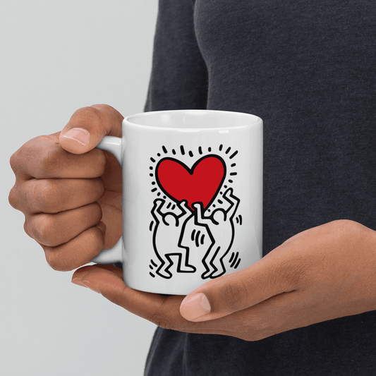 Men Holding Heart Icon, Street Art Mug - UrbanNest Co
