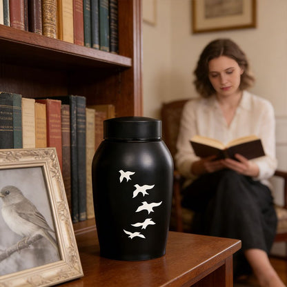 Stainless Steel Pet Memorial Urn: Black Portable & Moisture - Proof Ash Keepsake Designed for Small Pets - UrbanNest Co