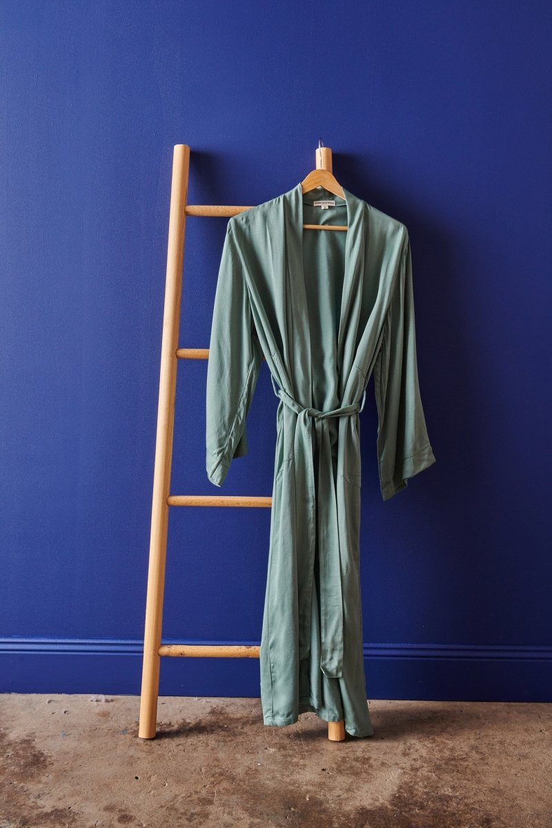 Bamboo Robe in Sage Green - Long Length - UrbanNest Co