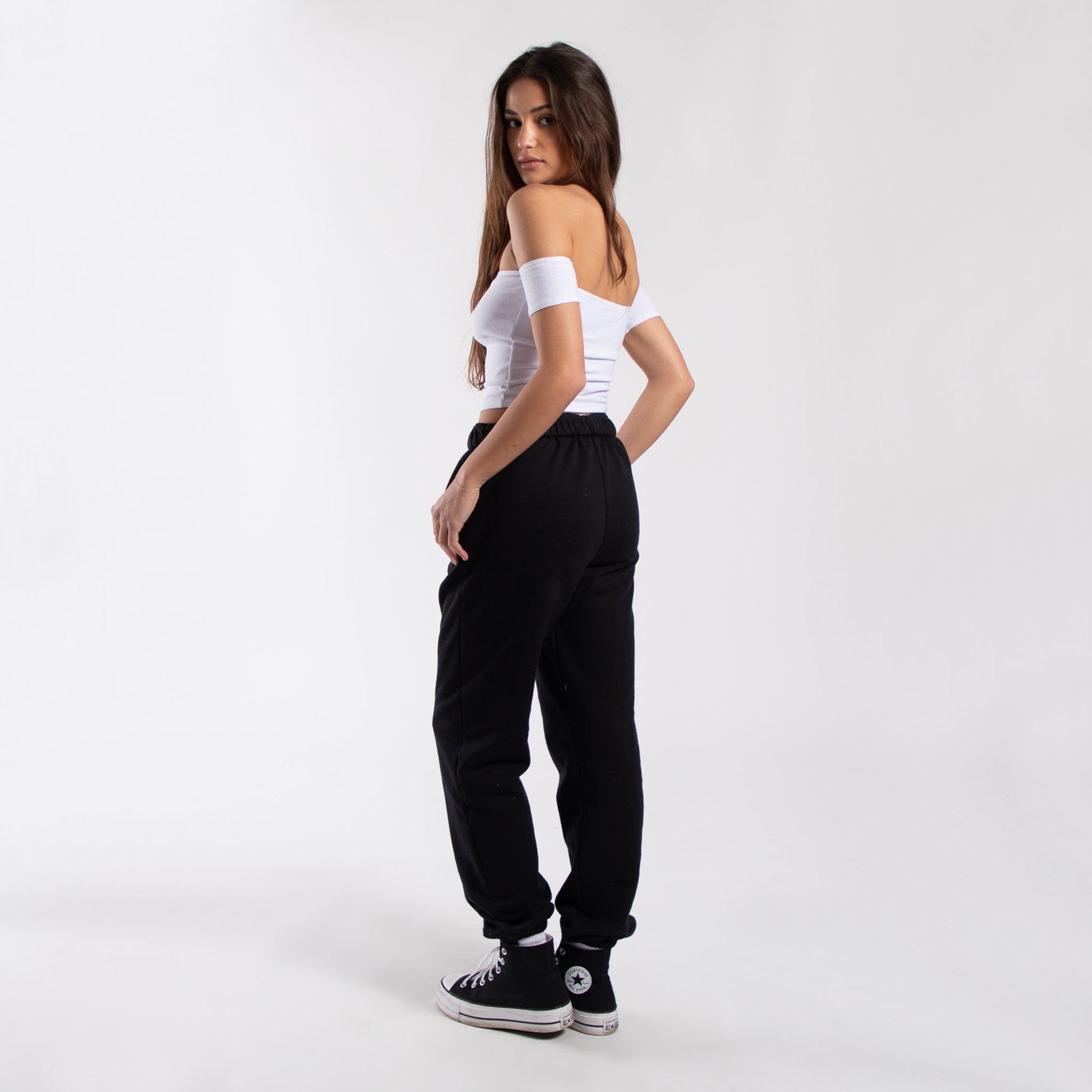0891 - Women's Off Shoulder Cropped Tee - UrbanNest Co