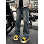 Street Style Asymmetrical Cut Denim Pants for Men - UrbanNest Co