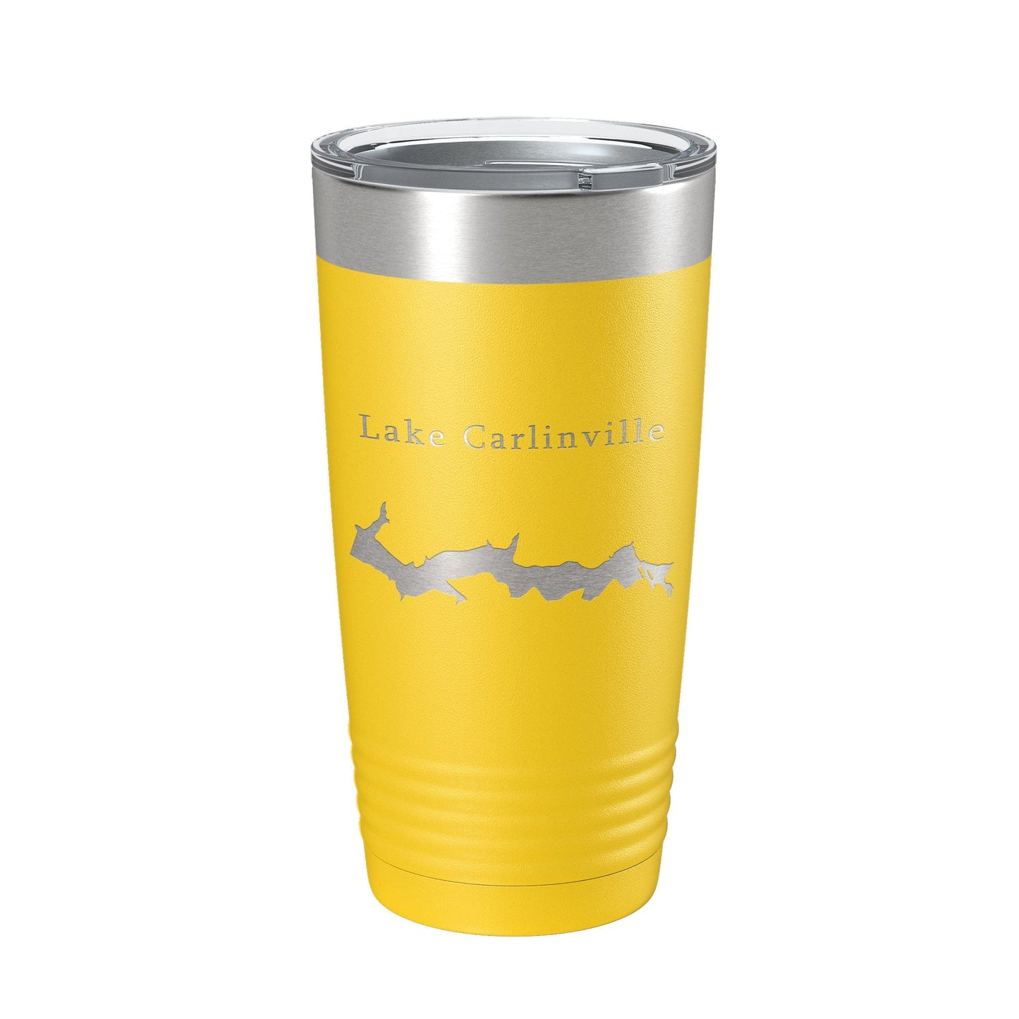 Lake Carlinville Map Tumbler Travel Mug Insulated Laser Engraved Coffee Cup Illinois 20 oz - UrbanNest Co