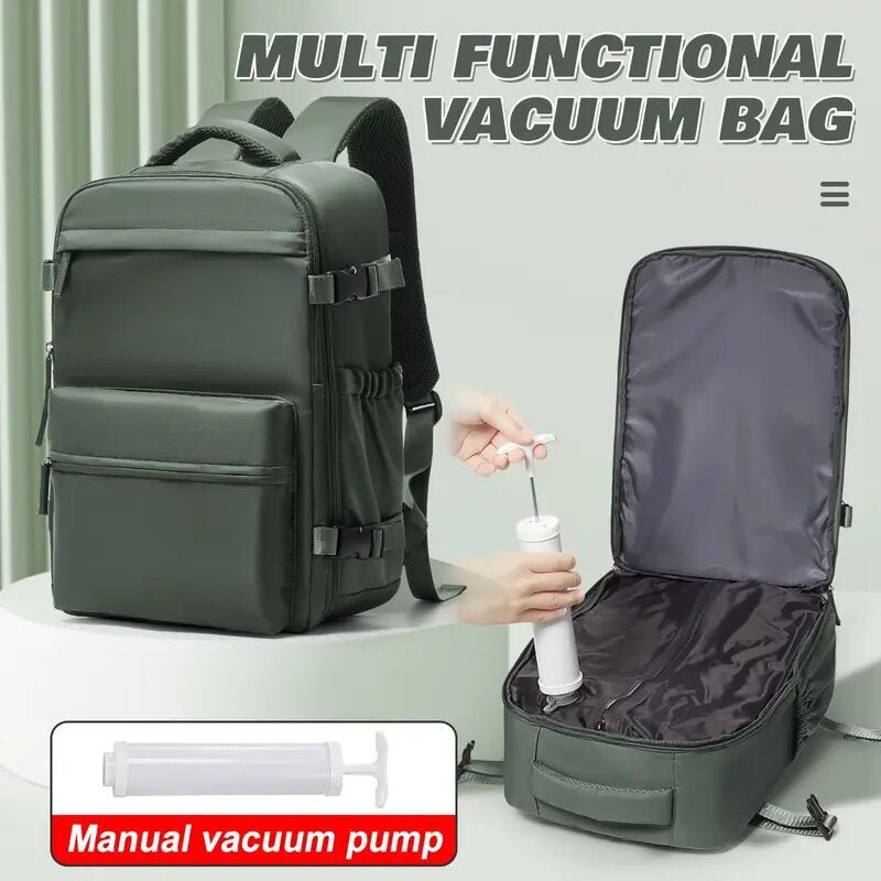 Ryanair Approved 40x20x25 Cabin Bag - Vacuum Compression Travel Backpack & 42x29x15 Storage Bag, Laptop Compartment - UrbanNest Co
