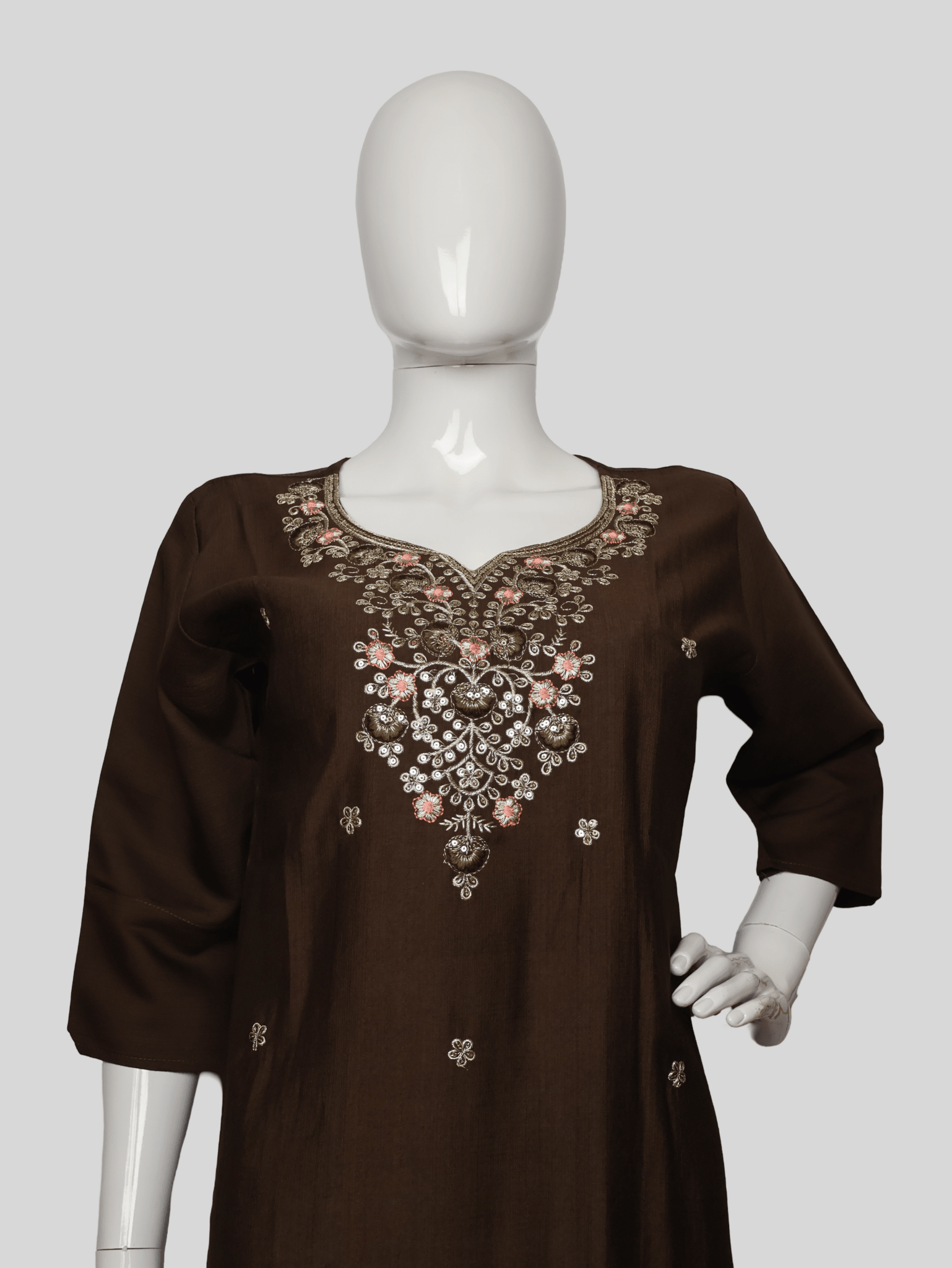 Cotton Kurti with Beautifully Embroidered Neckline - UrbanNest Co