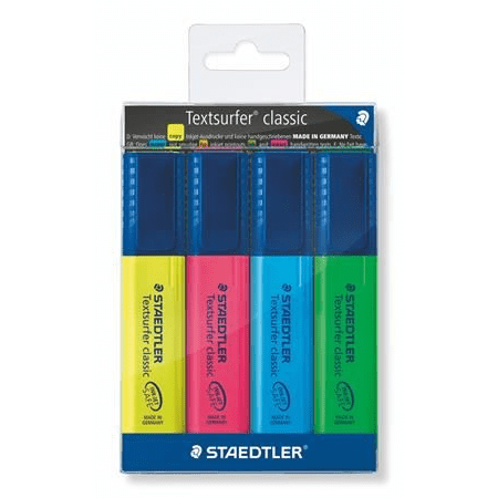 Set text marker Staedtler varf tesit 1 - 5mm CLASSIC 4culori/set ST - 364 - WP4 (364 WP4) - UrbanNest Co