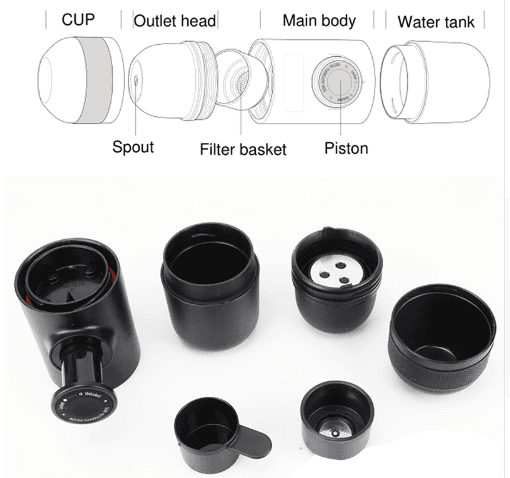 Condensed Portable Mini Coffee Machine – Capsule Black, Compact & Travel - Friendly - UrbanNest Co
