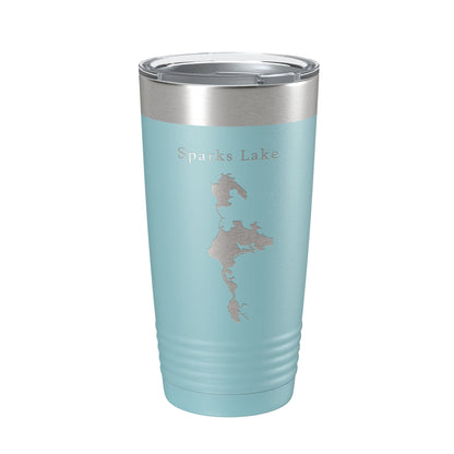 Sparks Lake Map Tumbler Travel Mug Insulated Laser Engraved Coffee Cup Oregon 20 oz - UrbanNest Co