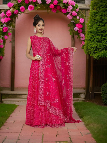 Gown with Glitter & Shimmery effect for Women by Shreekama - UrbanNest Co