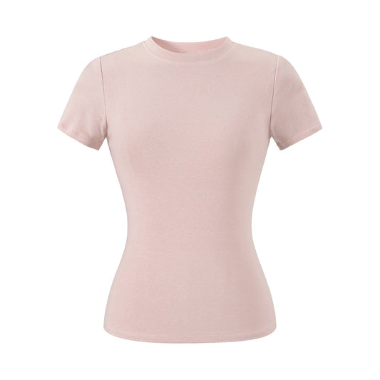 Round neck short sleeved T-shirt for women - UrbanNest Co
