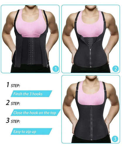 Waist Trainer Tank Top For Women Zipper Body Shaper Tummy Control - UrbanNest Co