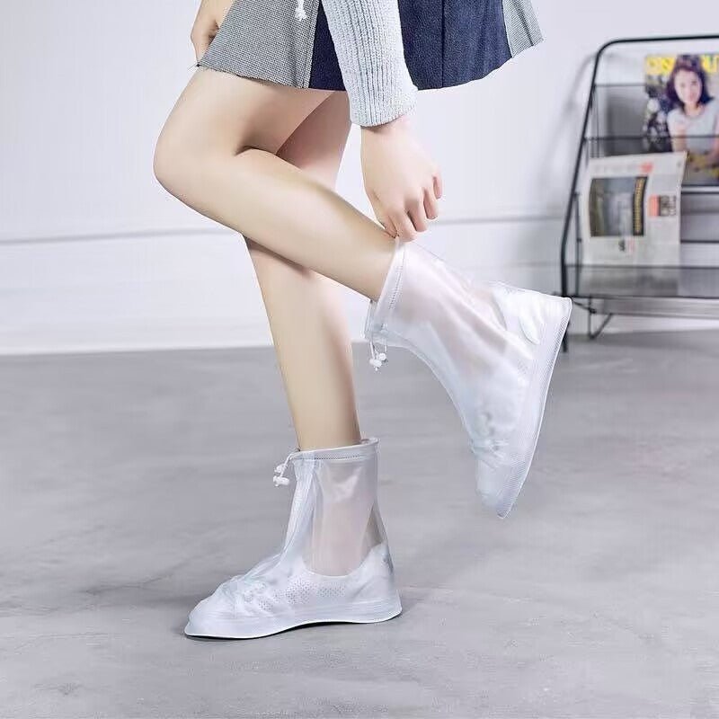 Waterproof Shoe Covers with Zipper, Thickened Rain Boot Covers, PVC Mid - Calf Shoe Covers for Travel - UrbanNest Co