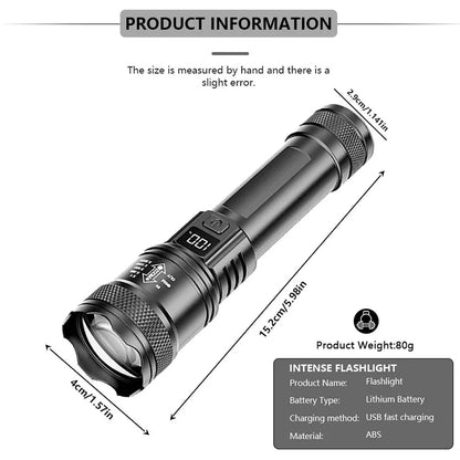 Ultra Bright P50 LED Flashlight Tactical EDC Zoomable Handheld Torch Emergency Spotlight 14500 18650 Battery - UrbanNest Co