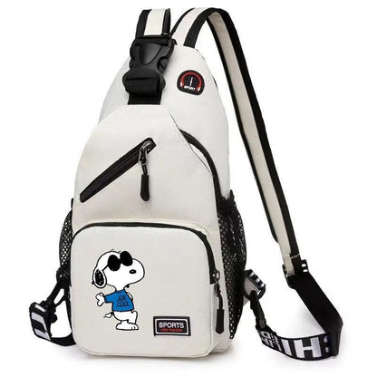 19*6*34CM Snoopy Cartoon Print Large Capacity Backpack Shoulder Bag Chest Crossbody Bag - UrbanNest Co