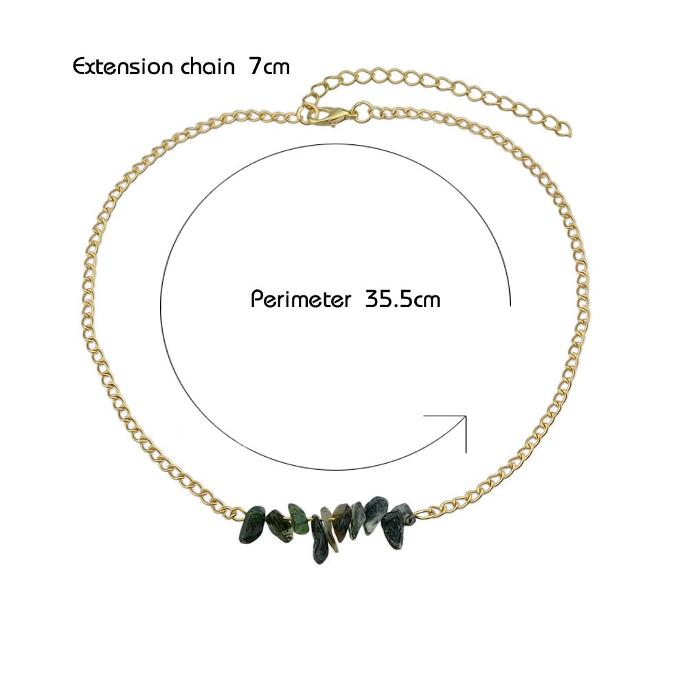 Bohemian Jewelry Gold Chain Irregular Stone Decor Holiday Choker Necklace Collar - UrbanNest Co