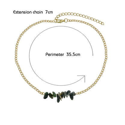 Bohemian Jewelry Gold Chain Irregular Stone Decor Holiday Choker Necklace Collar - UrbanNest Co