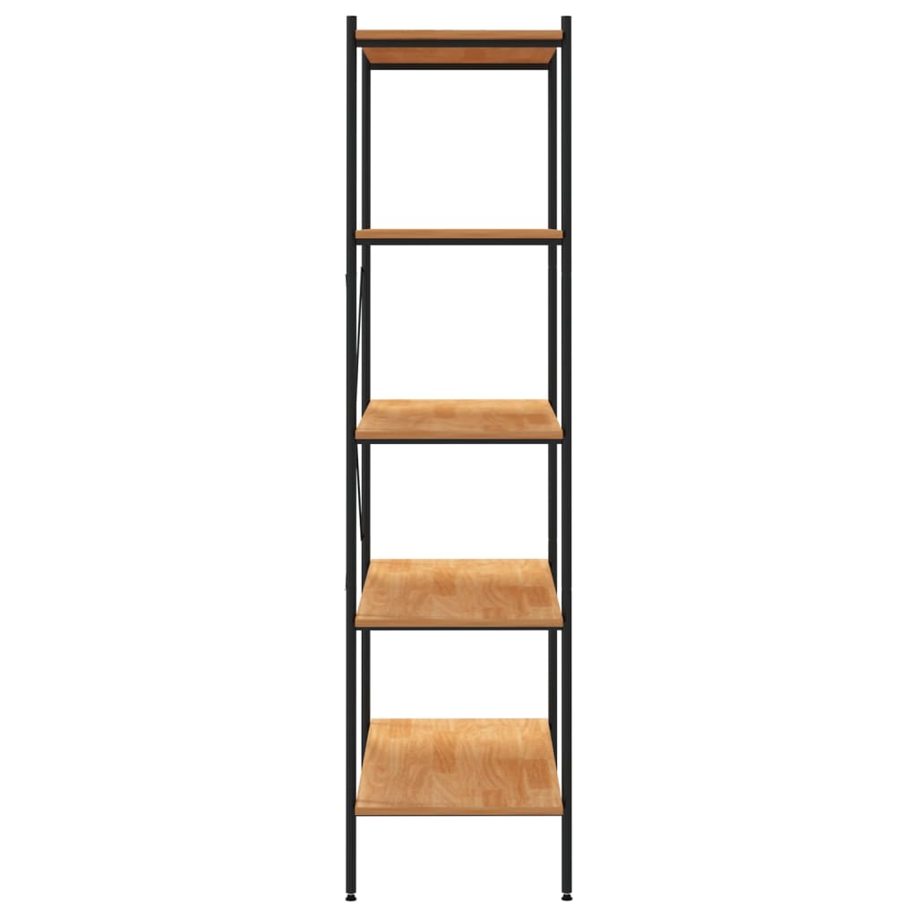 NNEVL 5 - Tier Shelving Unit Black and Oak 80x40x163 cm - UrbanNest Co