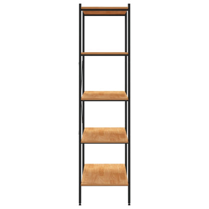NNEVL 5 - Tier Shelving Unit Black and Oak 80x40x163 cm - UrbanNest Co