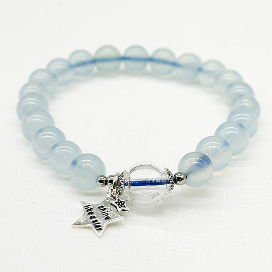 Sterling Silver Crystal Aroma Bracelet - Aquamarine | Energy & Healing | Diffuser Jewellery - UrbanNest Co