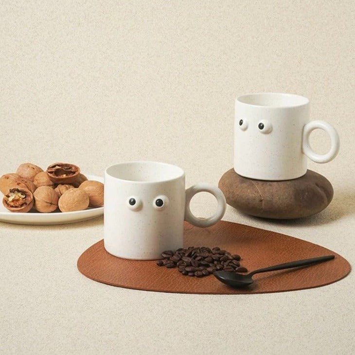 Big Eyes Handmade Ceramic Coffee Mug - Unique, Cute, and Funny - UrbanNest Co