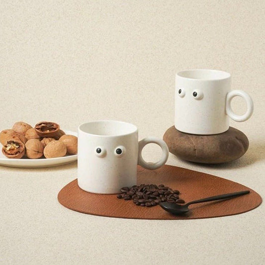 Big Eyes Handmade Ceramic Coffee Mug - Unique, Cute, and Funny - UrbanNest Co