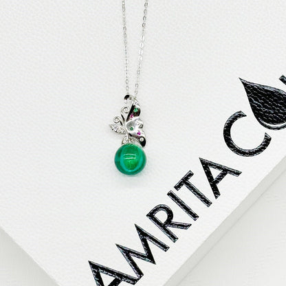 Sterling Silver Butterfly Aroma Necklace - Turquoise | Energy & Healing | Diffuse on the go - UrbanNest Co