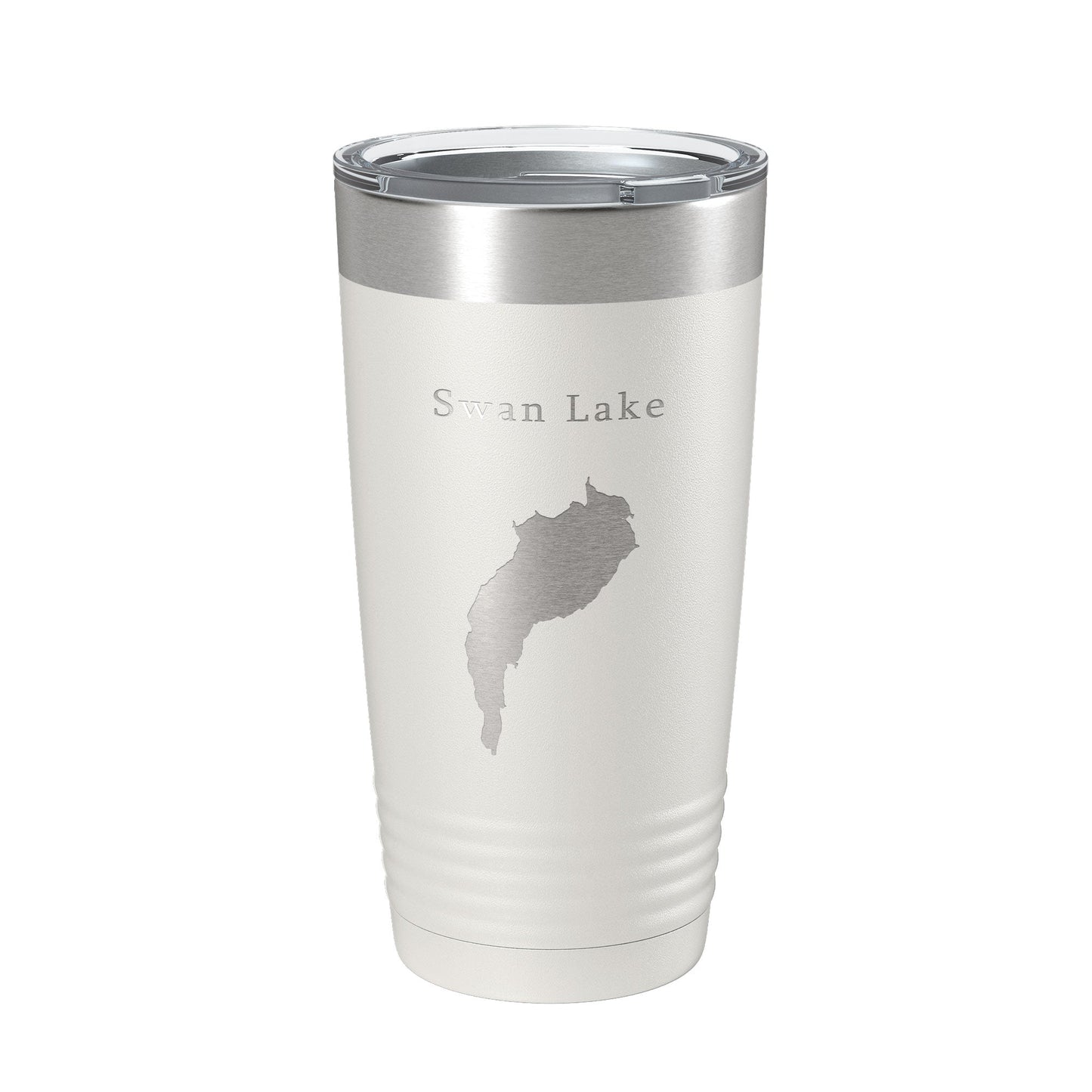 Swan Lake Map Tumbler Travel Mug Insulated Laser Engraved Coffee Cup Maine 20 oz - UrbanNest Co