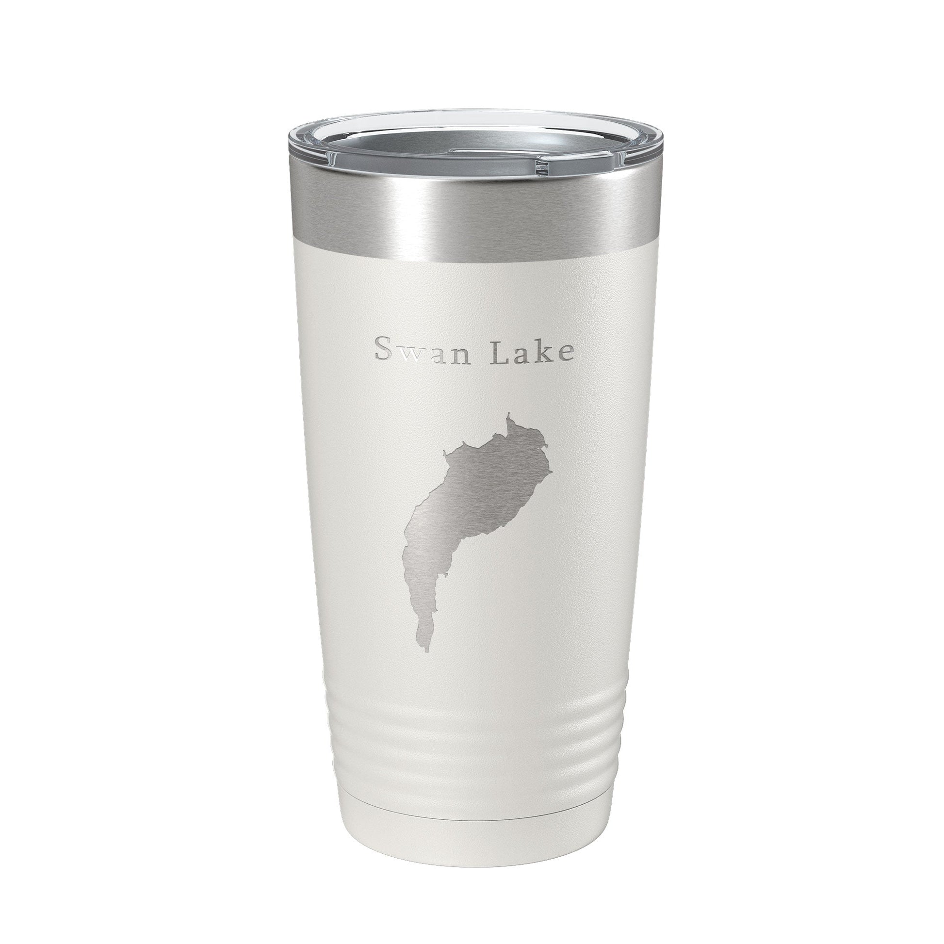 Swan Lake Map Tumbler Travel Mug Insulated Laser Engraved Coffee Cup Maine 20 oz - UrbanNest Co