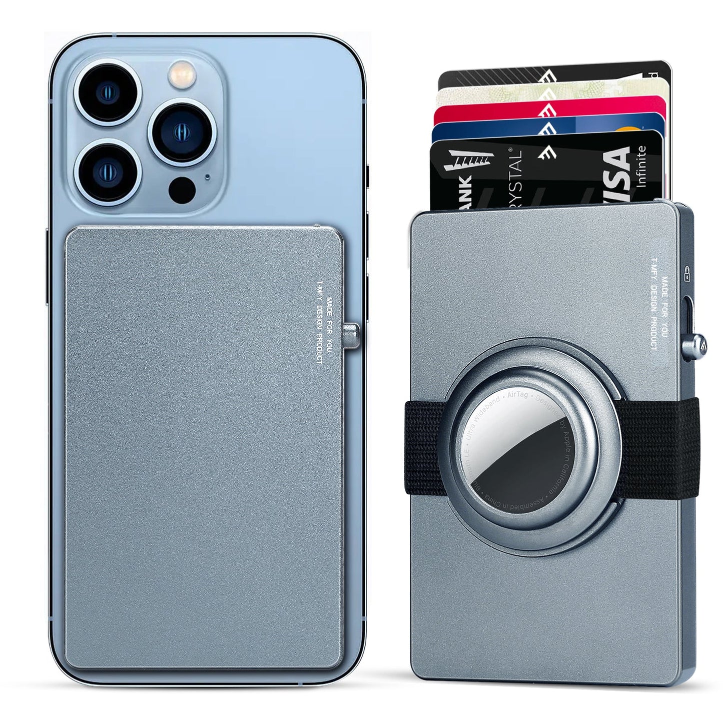 TOYFID All - Aluminum Pop Up Slide Rfid Slim Card Holder Wallet With Airtag Holder - UrbanNest Co