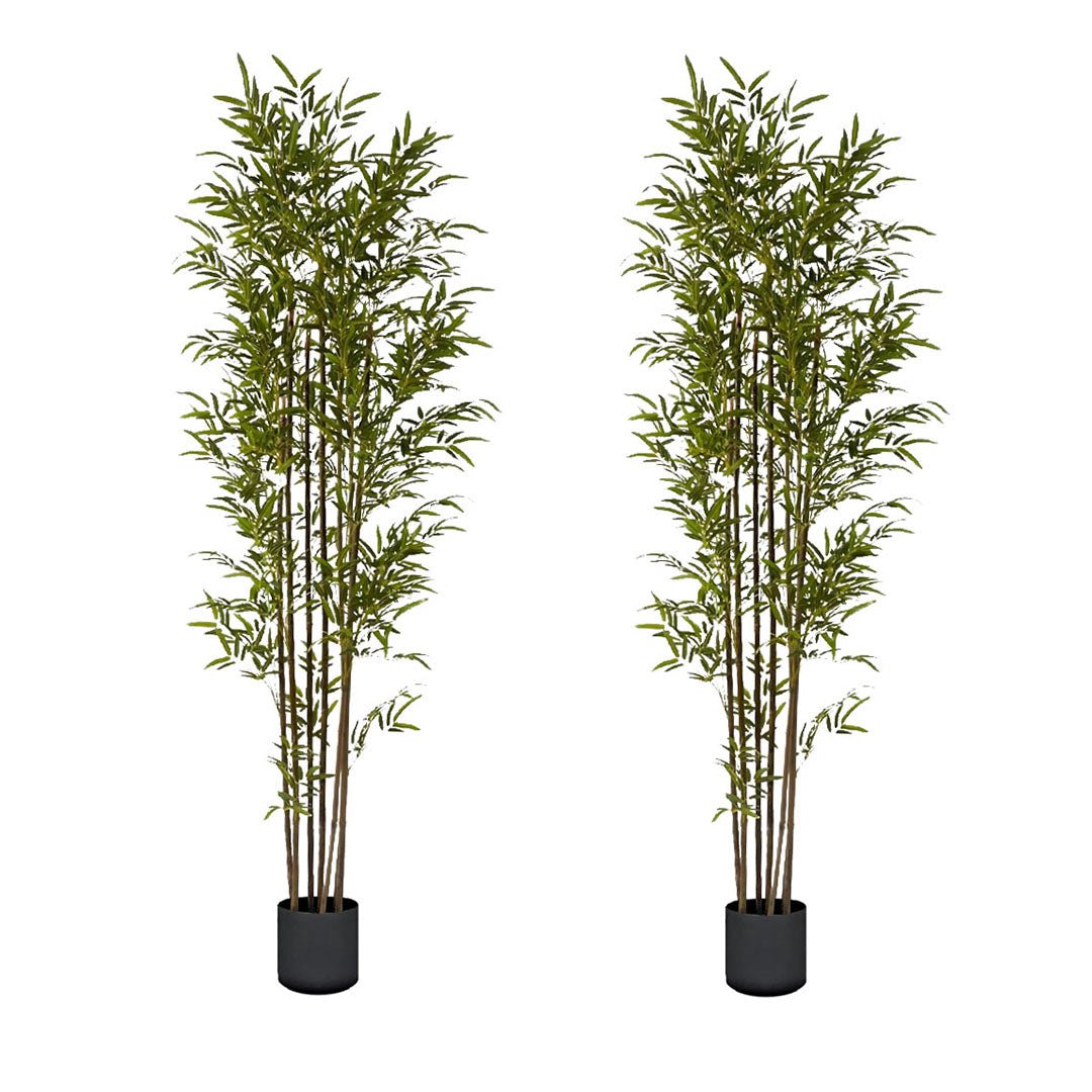SOGA 2X 210cm Lucky Bamboo Tree Bambusa Vulgaris Artificial Plant w/ 7 Branches Home Accent Decor - UrbanNest Co