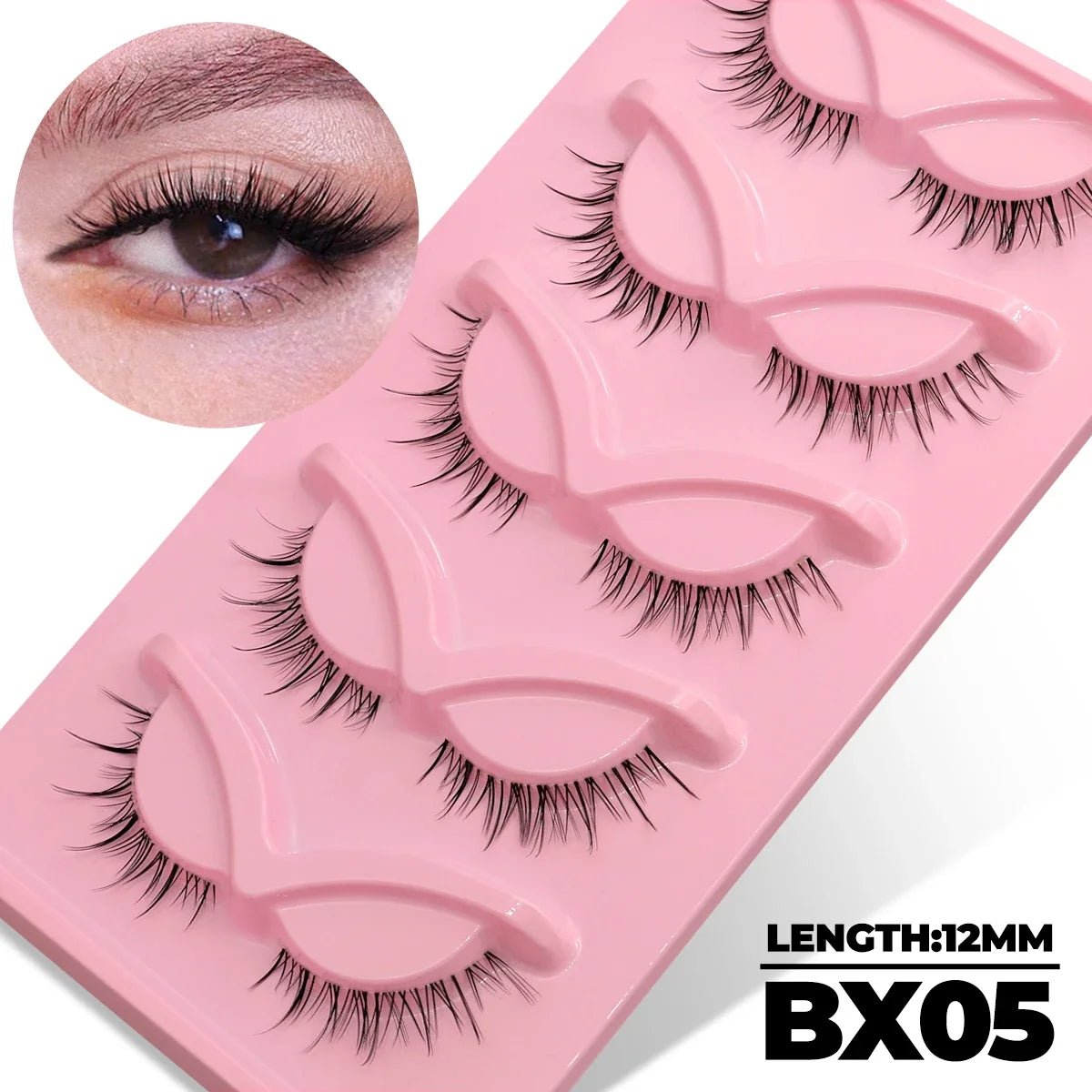 Veltrinay Fake Lashes Cat Eye Lashes Faux Mink Eyelashes Clear Band Lashes Natural Look Wispy Mink Eyelashes False Lashes Makeup - UrbanNest Co