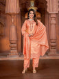 Silk Embroidered Straight Kurti with Pant and Dupatta - UrbanNest Co
