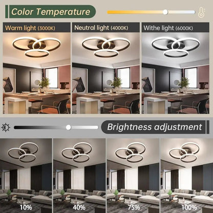 Dimmable LED Ceiling Light Fixtures with Remote Control, Suitable for Bedroom, Living Room, Dining Room, Kitchen (3000K - 6500K) - UrbanNest Co