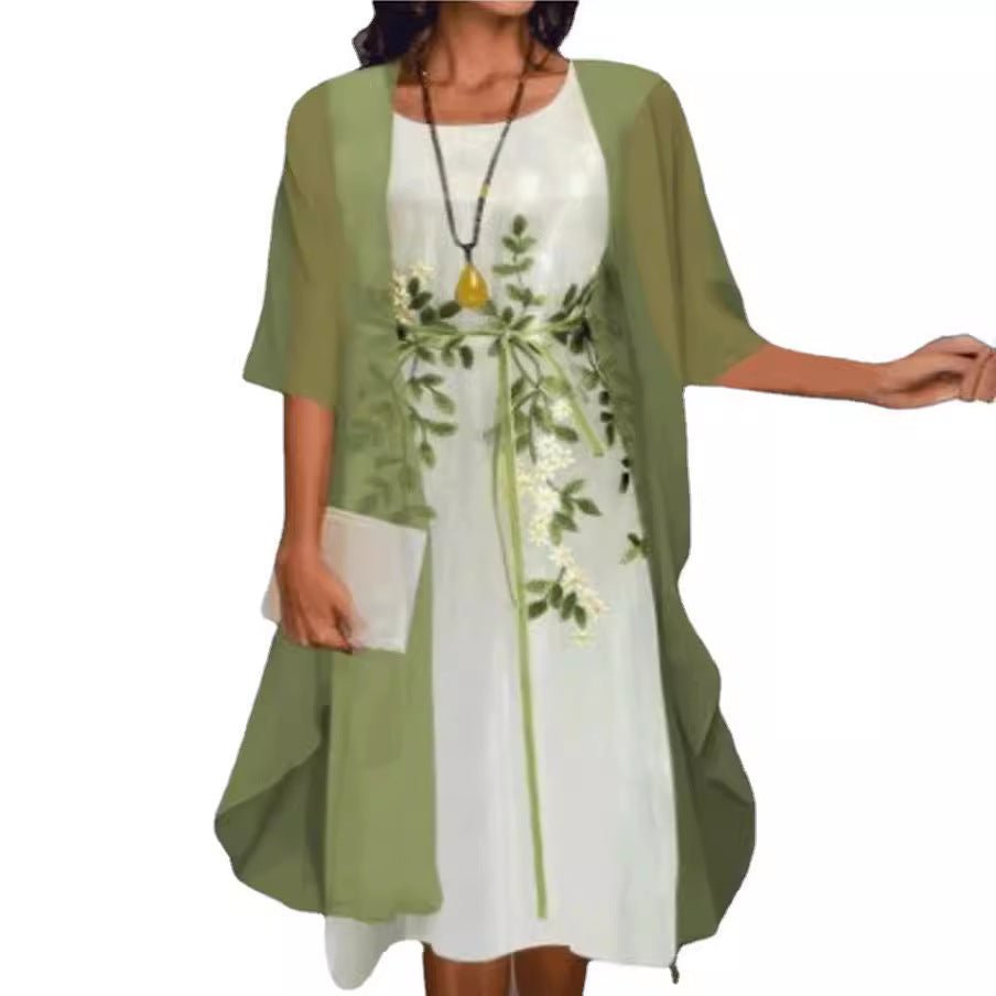 Elegant Lace Chiffon Dress Set - UrbanNest Co