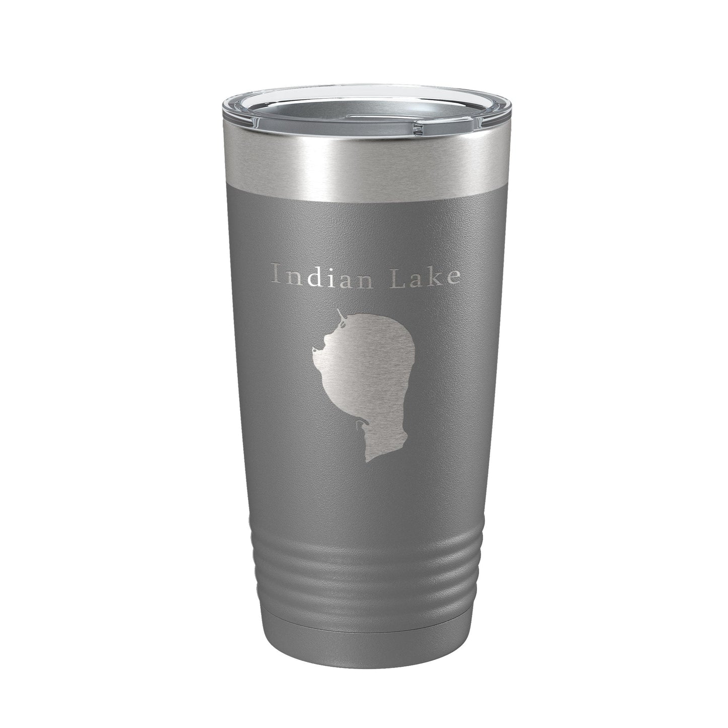 Indian Lake Map Tumbler Travel Mug Insulated Laser Engraved Coffee Cup Silver Creek Township Michigan 20 oz - UrbanNest Co
