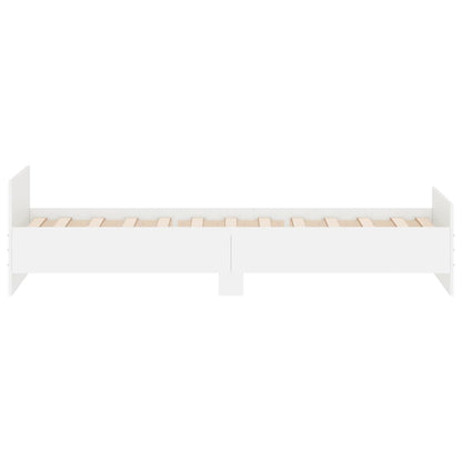 NNEVL Bed Frame White 92x187 cm Single Size Engineered Wood - UrbanNest Co