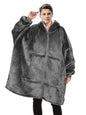 Men's Deep Gray Hooded Zip - Up Jacket - UrbanNest Co