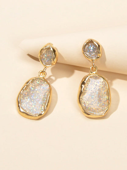Party Decoration Transparent Trendy Shining Square Dangle Hypoallergenic Earring - UrbanNest Co