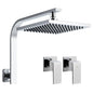 NNEDSZ WElS 8 Rain Shower Head Taps Square High Pressure Wall Arm DIY Chrome - UrbanNest Co