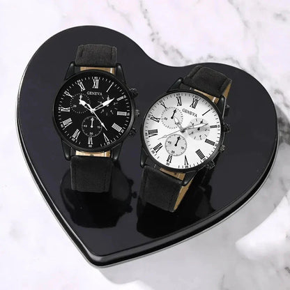 NNEOBA Couple Leather Quartz Watches Set - UrbanNest Co