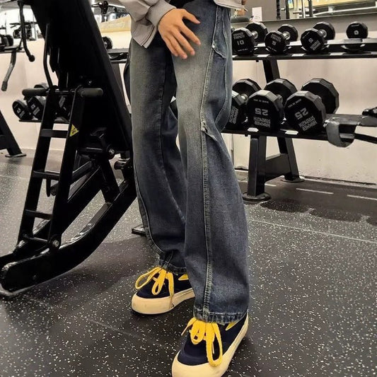 Street Style Asymmetrical Cut Denim Pants for Men - UrbanNest Co