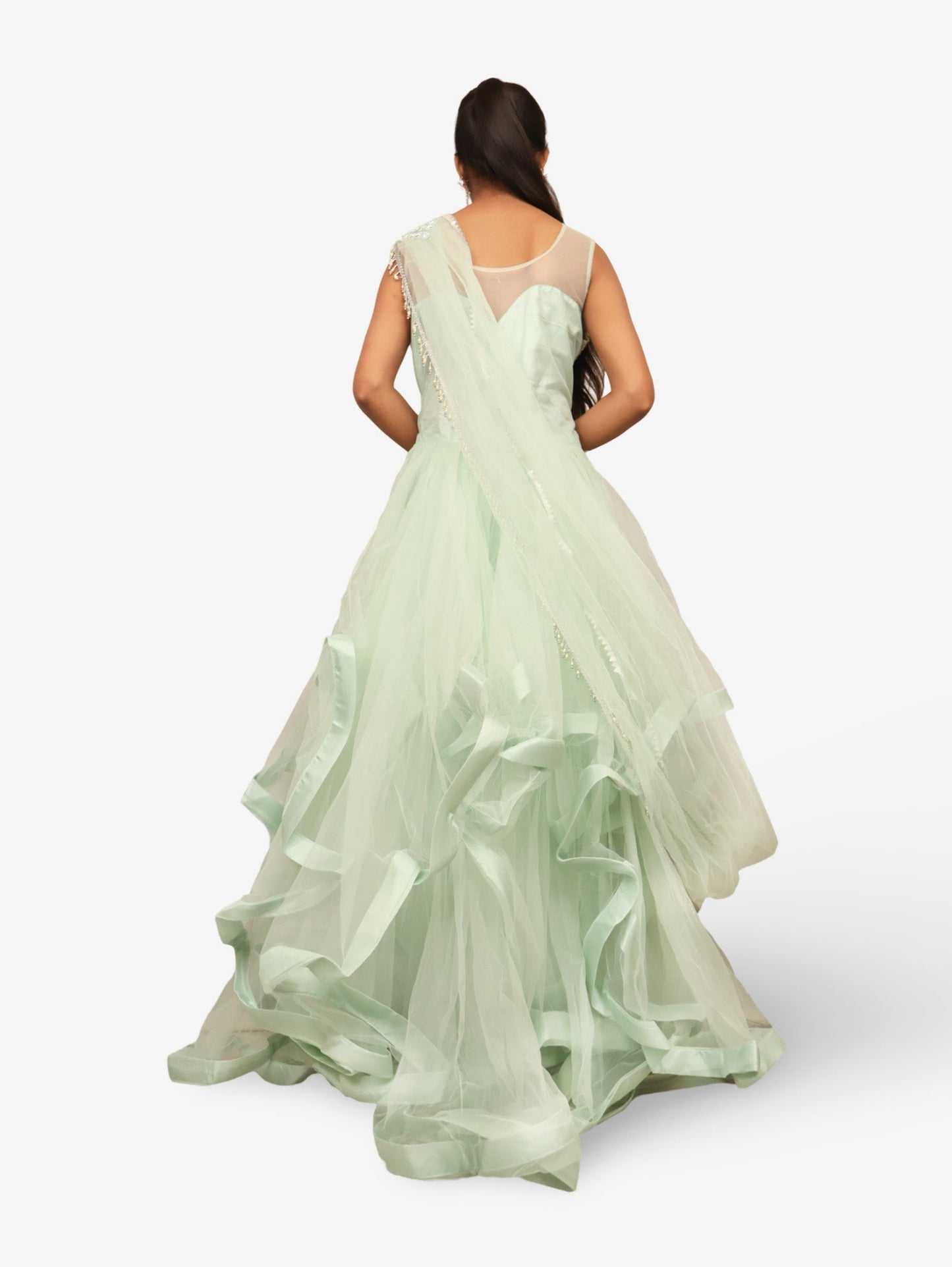 Gown with Stone & Beads Work by Shreekama - UrbanNest Co
