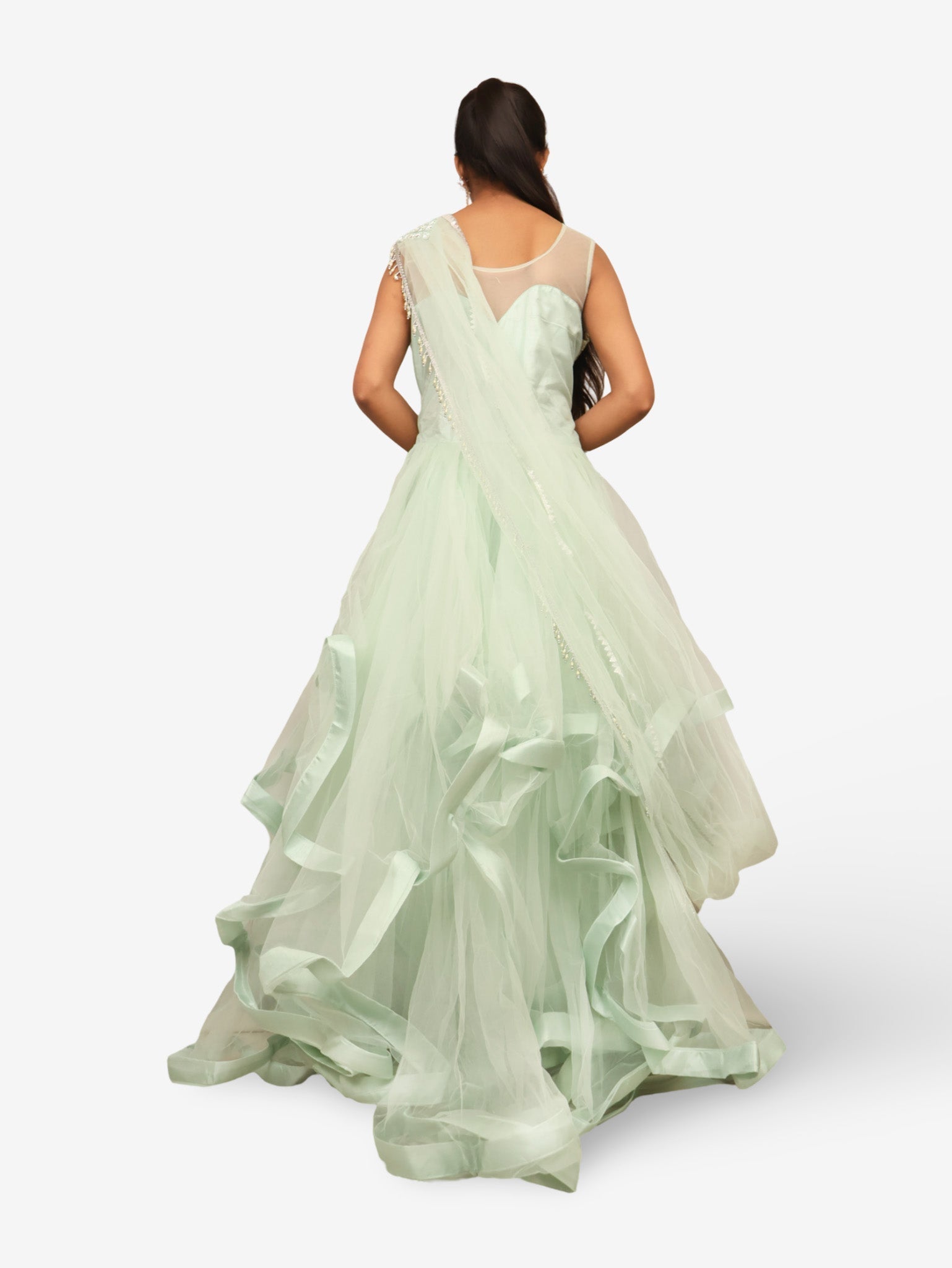 Gown with Stone & Beads Work by Shreekama - UrbanNest Co