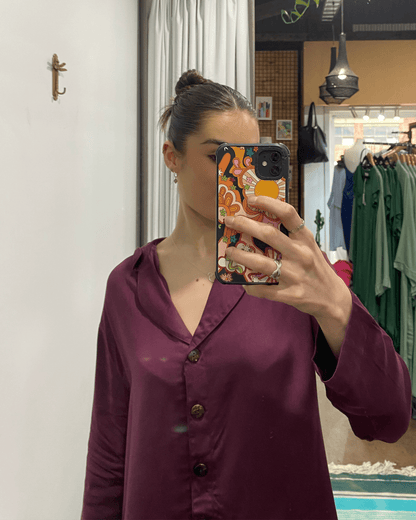 Bamboo Pyjama Set in Classic Burgundy - UrbanNest Co