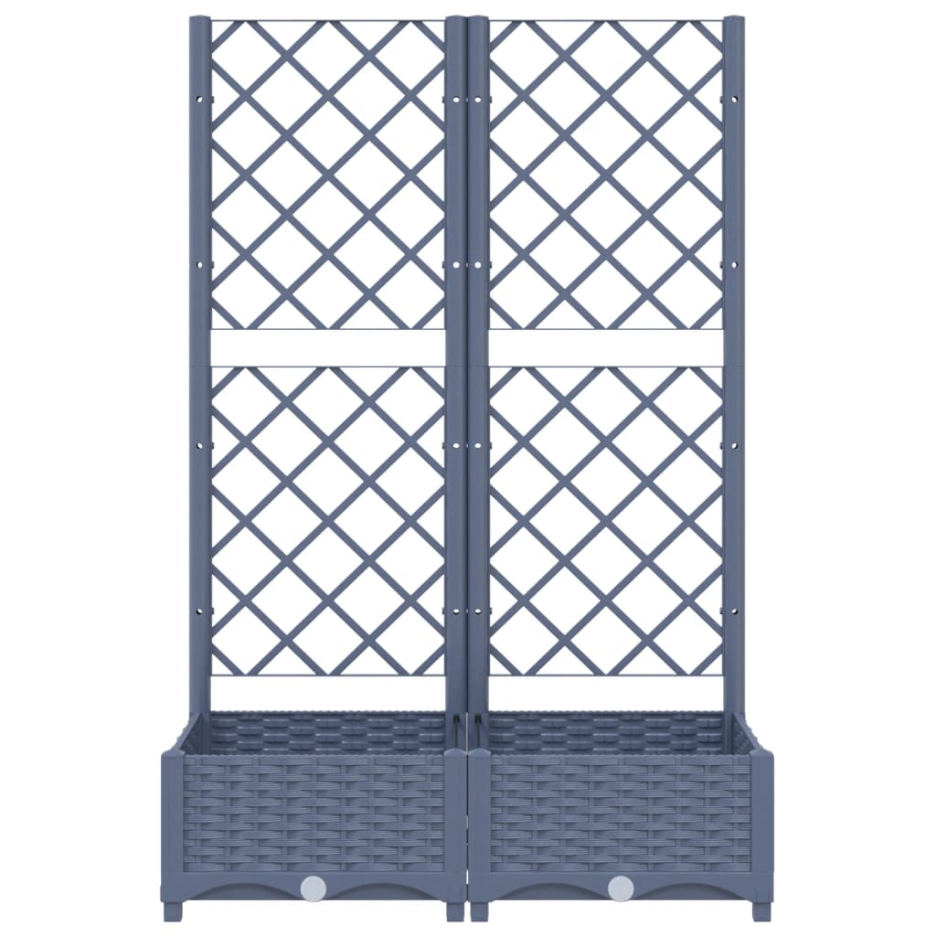 NNEVL Garden Planter with Trellis Blue Grey 80x40x121.5 cm PP - UrbanNest Co